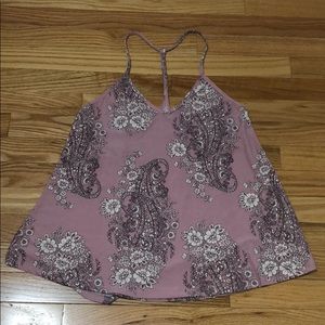 Pink floral tank top - size s
